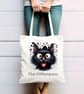 Funny Cat Fleas Witherspoon Tote Cotton Shopping Bag. 