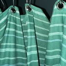 Green Stripe Organic Cotton Shower Curtain, washable