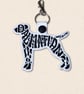 Dalmatian Keyring - Dog Silhouette Word Art Accessory