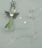 Angel Christmas Tree Charm   Crystal and silver  For small tree - Image 2