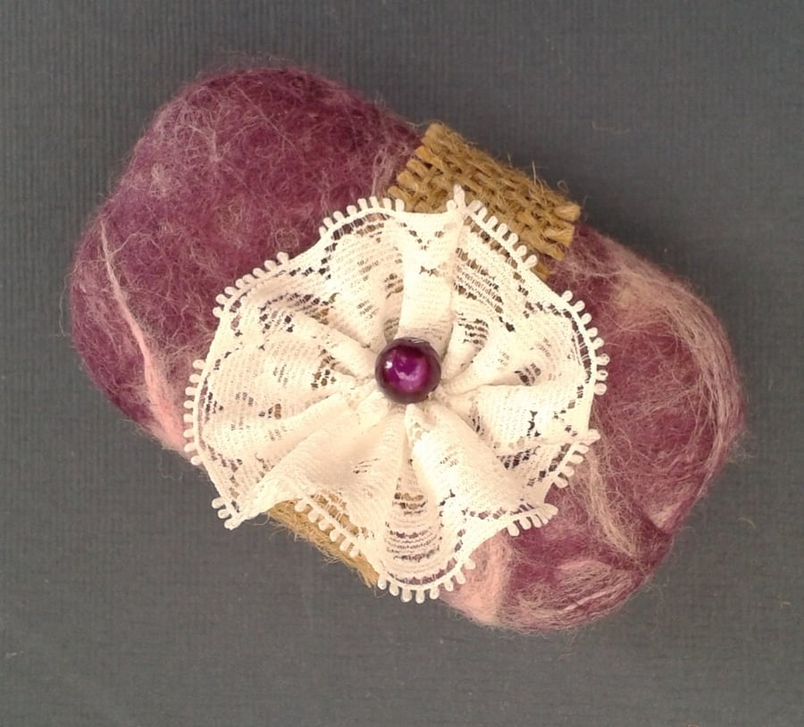 Felted Soap (purple-pink)