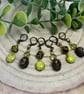 Stitch markers for knitting and crochet,  6 recycled vintage bead notions - Image 2