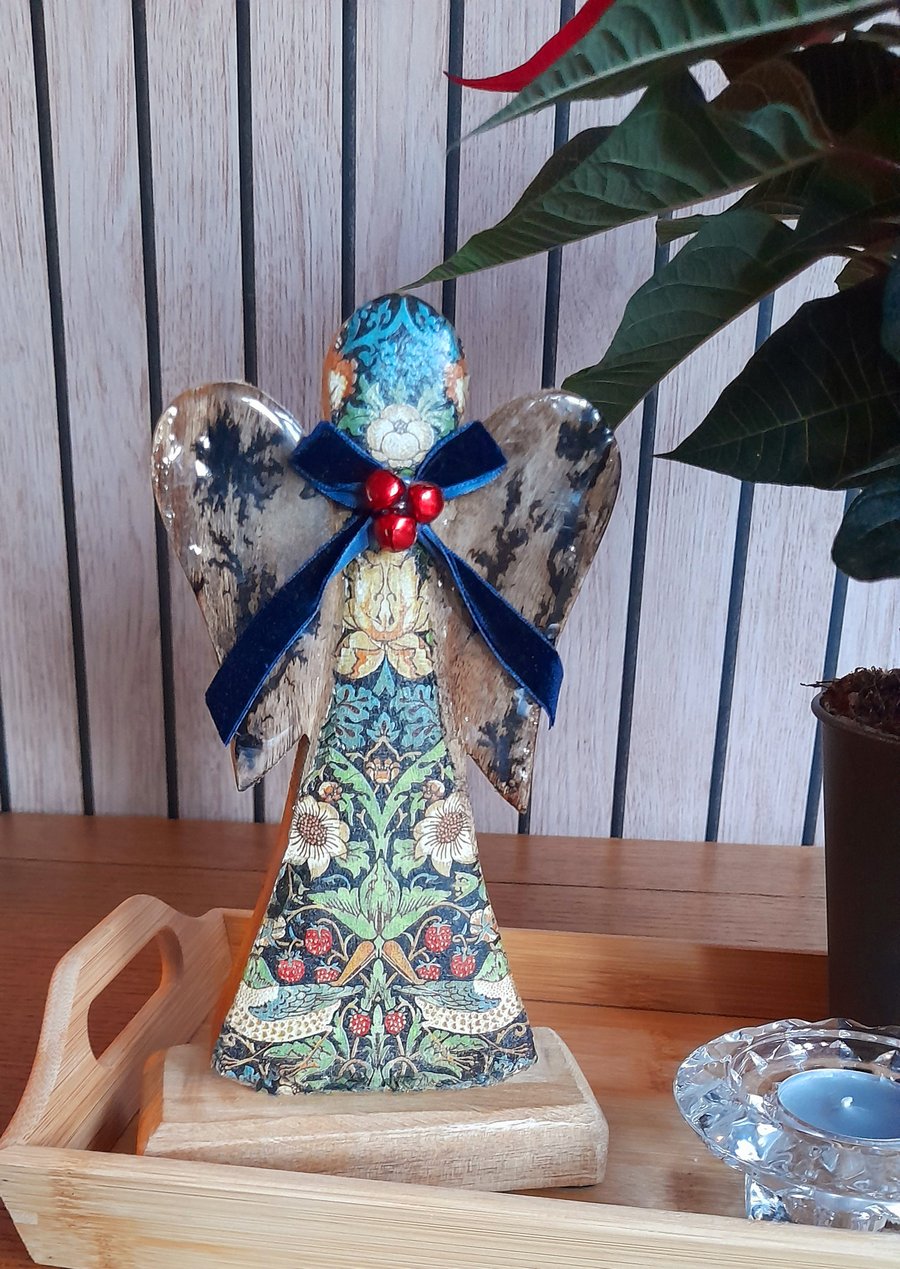 Freestanding William Morris Wooden Angel