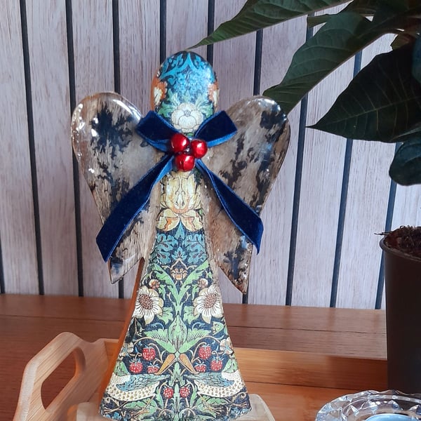 Freestanding William Morris Wooden Angel