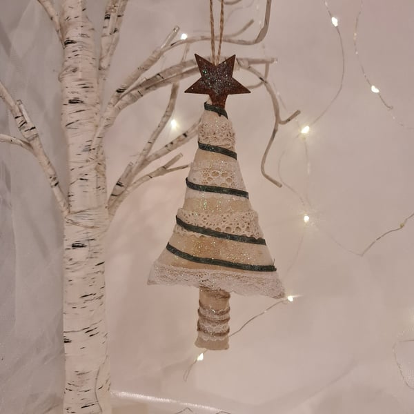 Handmade Christmas tree hanging decoration