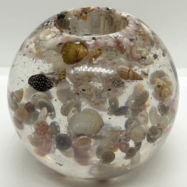 Seashell tea light holder Folksy