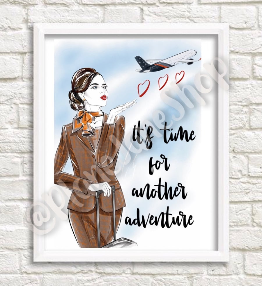 Titan Airways Cabin Crew Print Flight Attendant Poster Cabin Crew Retirement Gif