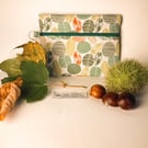 Autumn Leaves Toiletries Bag-Fabric zipped purse - Quilted Wallet - Free UK Del