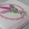 Birthday card, quilled lavender, handmade