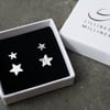 Silver Star Earrings - Christmas Jewellery Gift