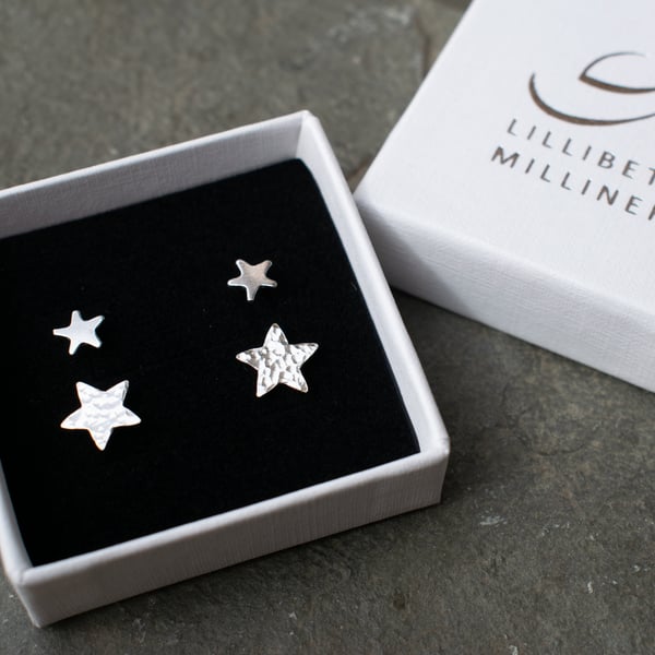 Silver Star Earrings Gift Set