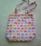 Colourful Elephants on  Pale Pink Fabric bag - Image 1