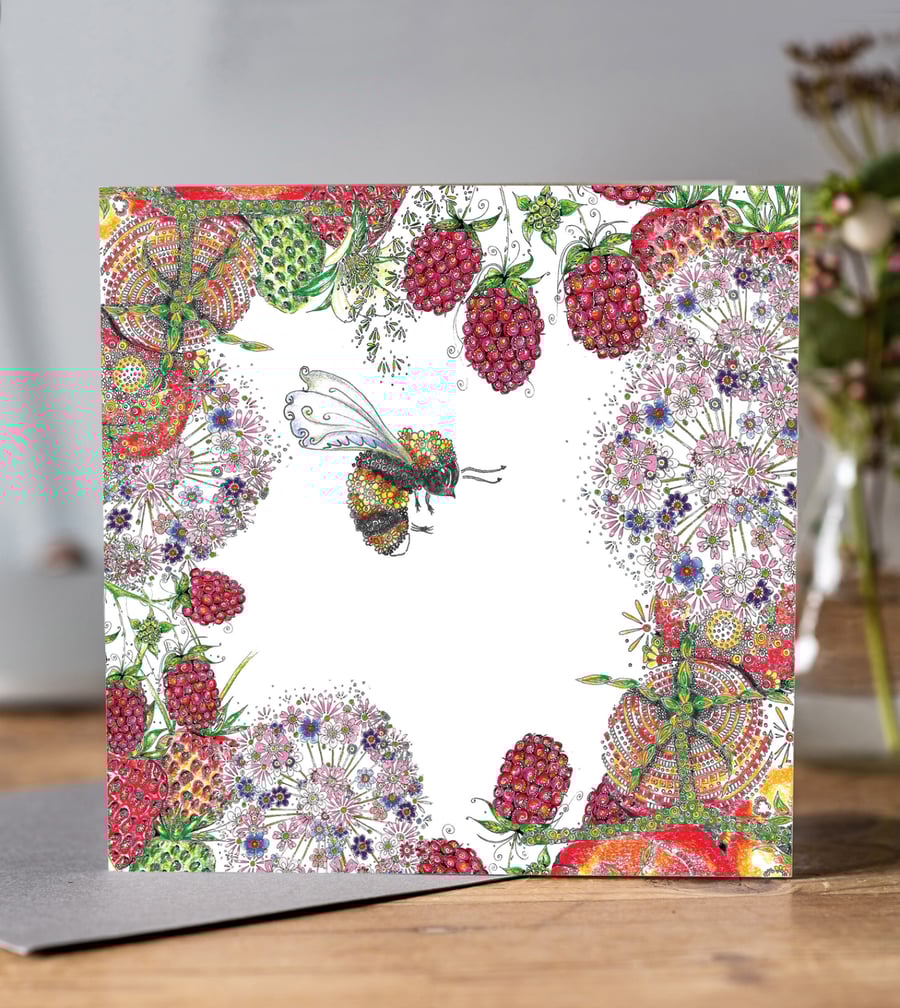 Beautiful walled garden inspired greeting card