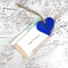 Just because... Blue Glass Heart with personal message 