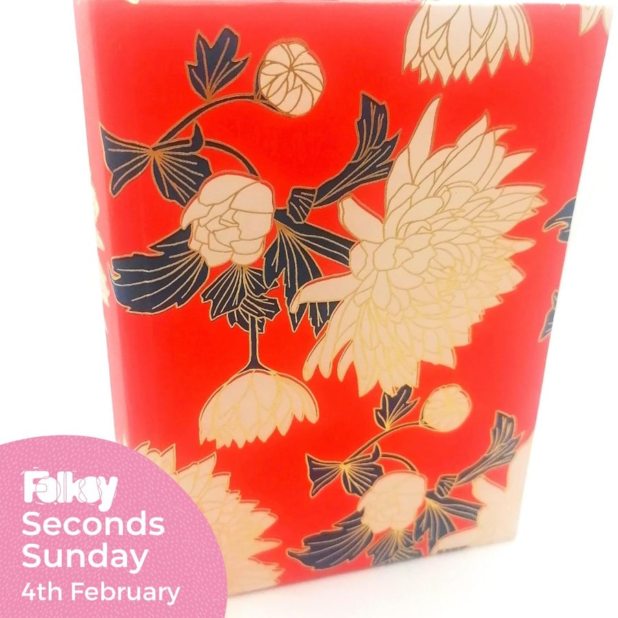 Handcrafted A5 Notebook with flowers with gold details Seconds Sunday