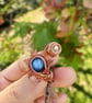 “Sun Flower” Aquamarine and Herkimer Diamond Ring