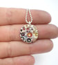 Small Silver Round Coral Pendant - Image 3