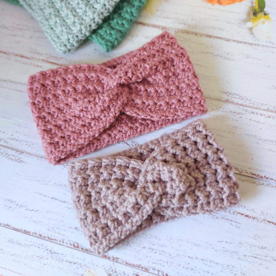 Twisted Headband Earwarmer Crochet In Sizes Infant Toddler Child And Adult