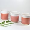 Elegant Coral Pink and White Mini Tumbler Espresso cup Ceramics Stoneware UK