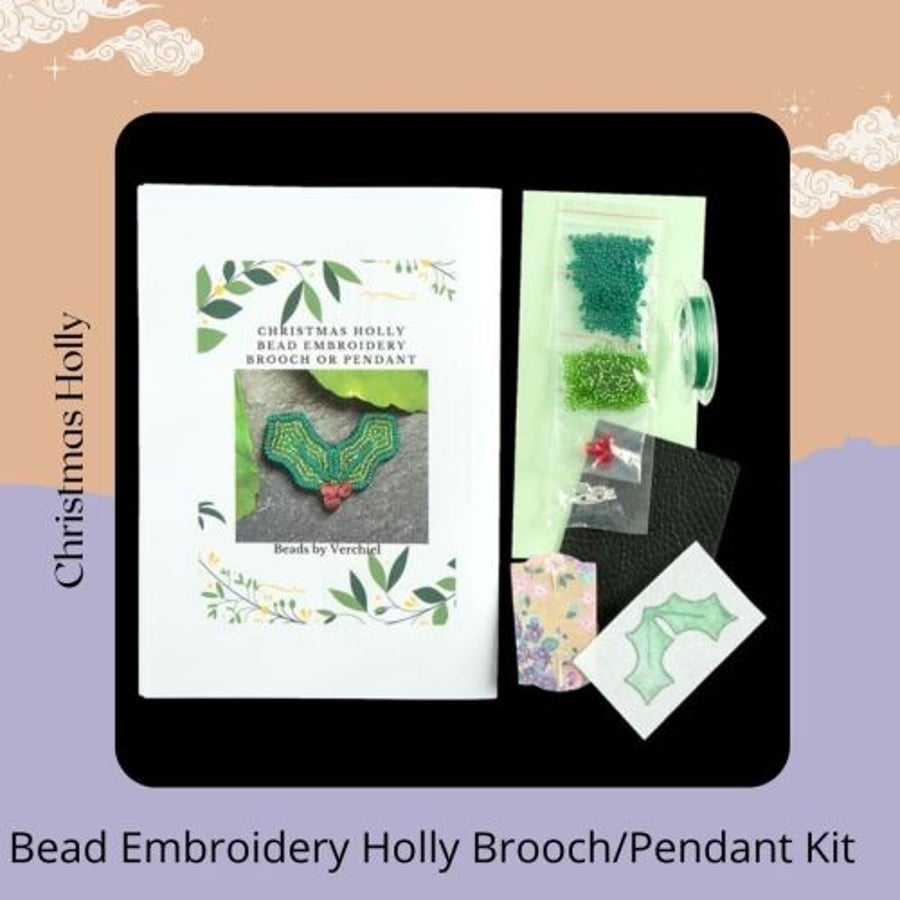 Seconds Sunday - Christmas Holly Bead Embroidery Kit
