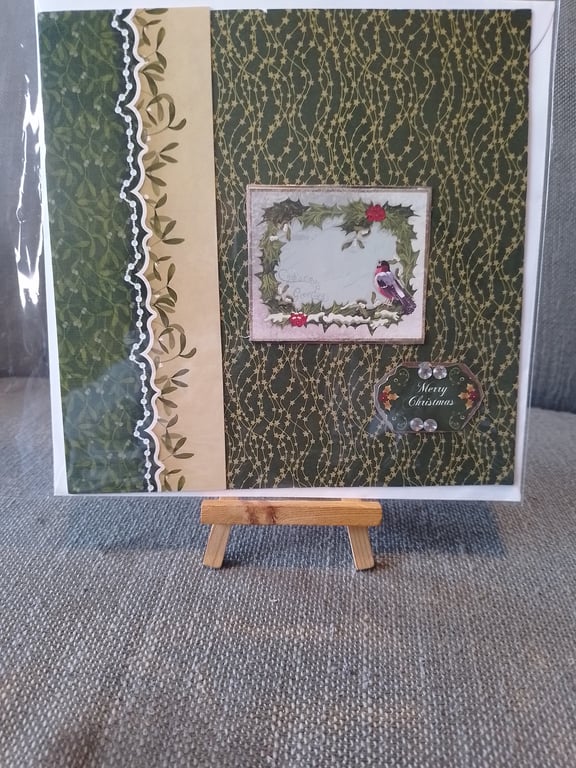 Bird and Greenery large Christmas card