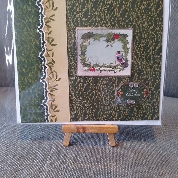 Bird and Greenery large Christmas card