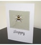 Bee Happy Blank Greetings Card Notelet - Image 2