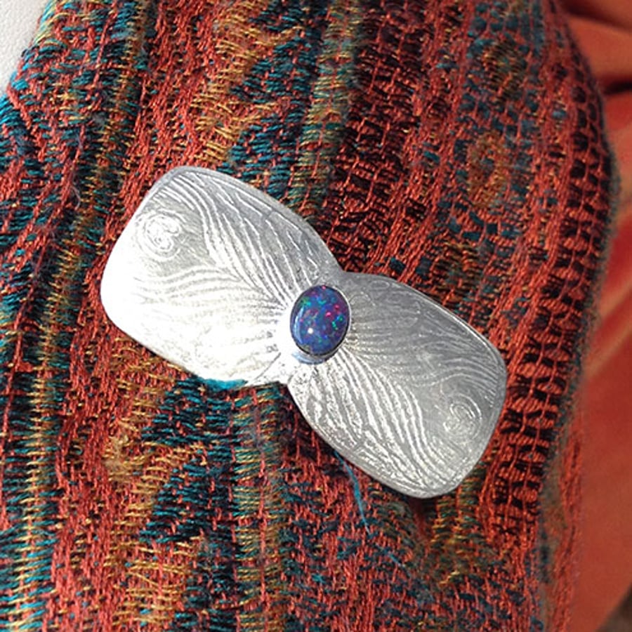Sterling Silver and Australian Opal brooch
