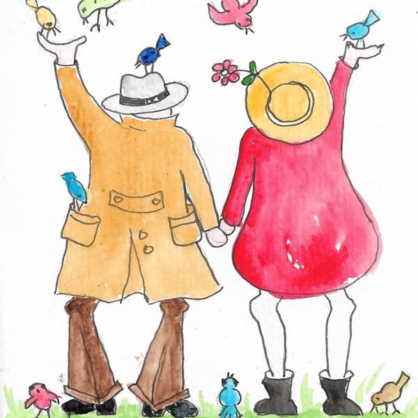 Couple together. Blank Card. Free UK shipping