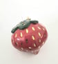 Ceramic Strawberry Christmas Decoration – Handmade Strawberry Bauble with Gold - Image 2