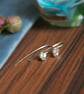 Forget-Me-Not Earrings, Silver Flower Stem Earrings - Image 4