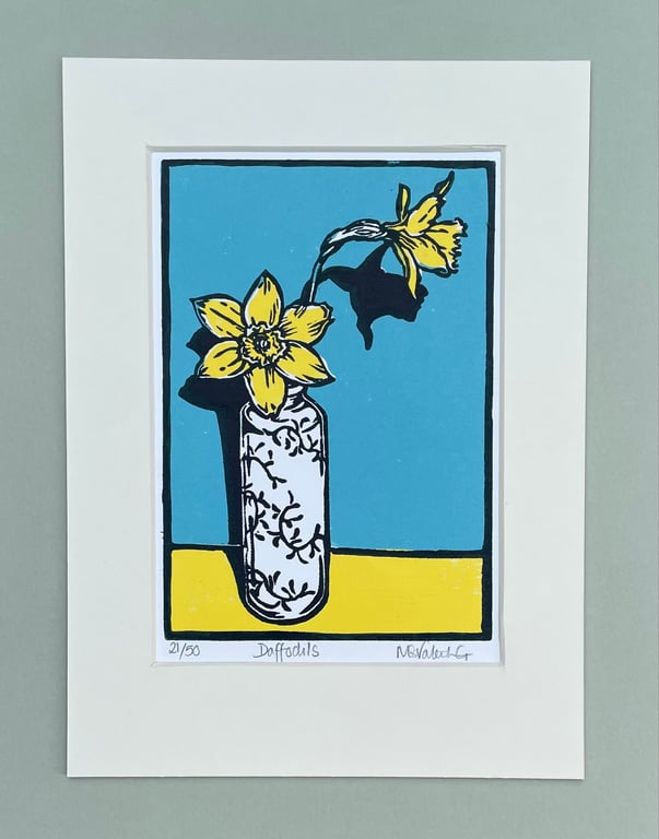 Daffodils- Original Limited Edition Linoprint