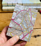 A7 Pocket Sketchbook with Recycled Map Covers and Mixed-Media Pages. Nottingham. - Image 1