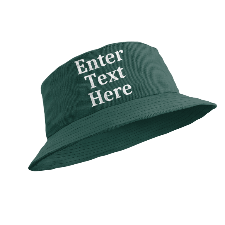 Personalised Bucket Hat Plain Text Hat - create your own