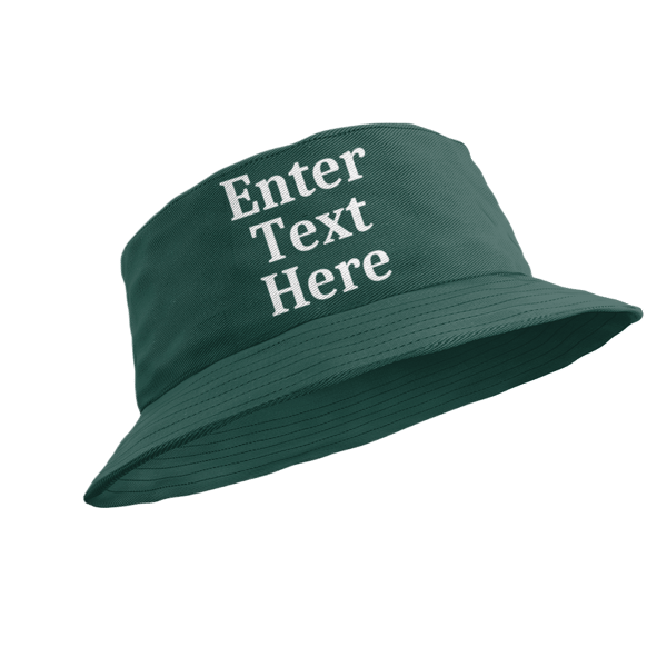 Personalised Bucket Hat Plain Text Hat - create your own