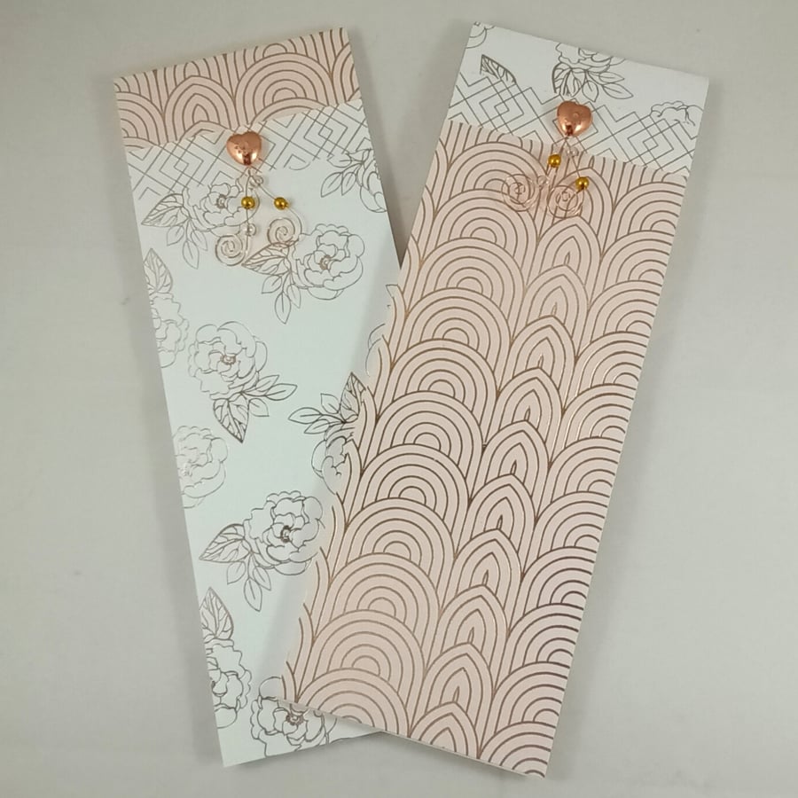 Pack of two lined rose gold notepads -