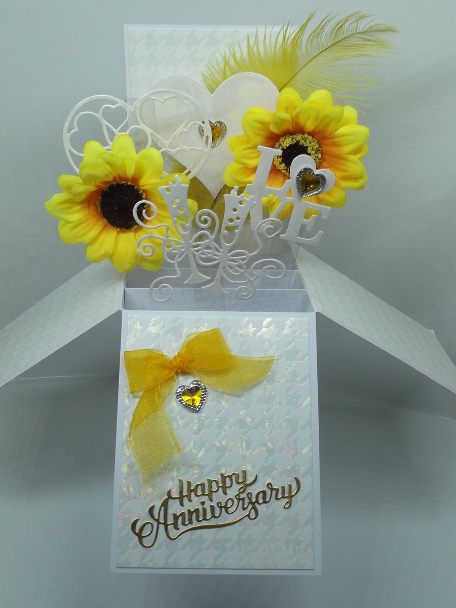 Anniversary Card With Sunflowers