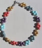 Shell Pearl Statement Beaded Vibrant Multi-Coloured Necklace "Rainbow" - Image 7