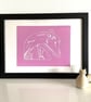Greyhound Linocut Print - Dog Lover - Pet Parent Gift - 3 Colours Available - Image 5