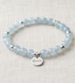 Aquamarine Crystal Bracelet, Calm & Courage, Personalised Engraved Gift - Image 1