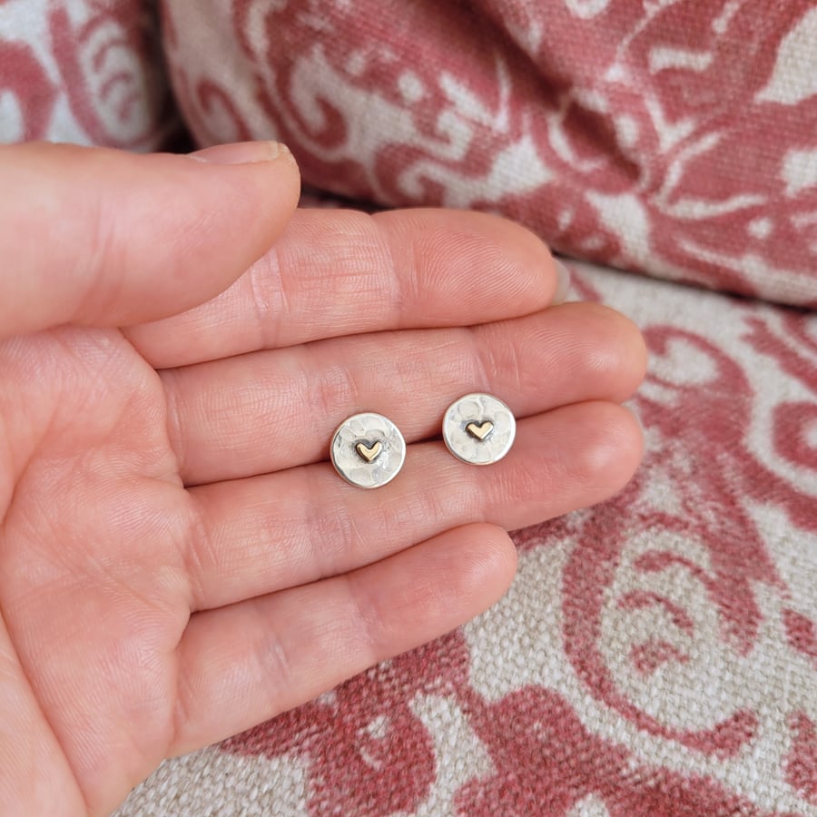 Sterling Silver Ear Jacket Hammered Bird Post Earrings Sterling Silver Ear Jacket Hammered Bird Post Earrings
