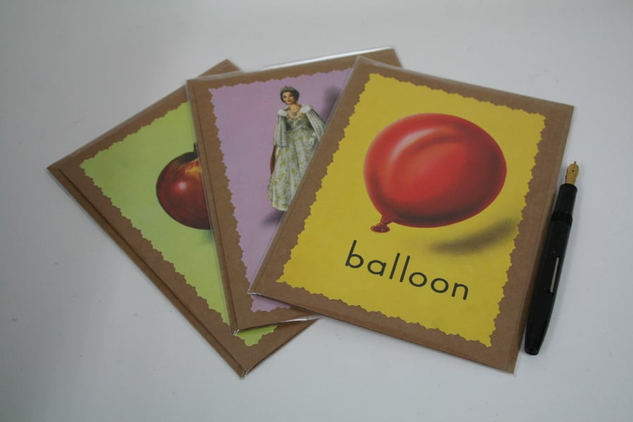 A set of three Ladybird cards