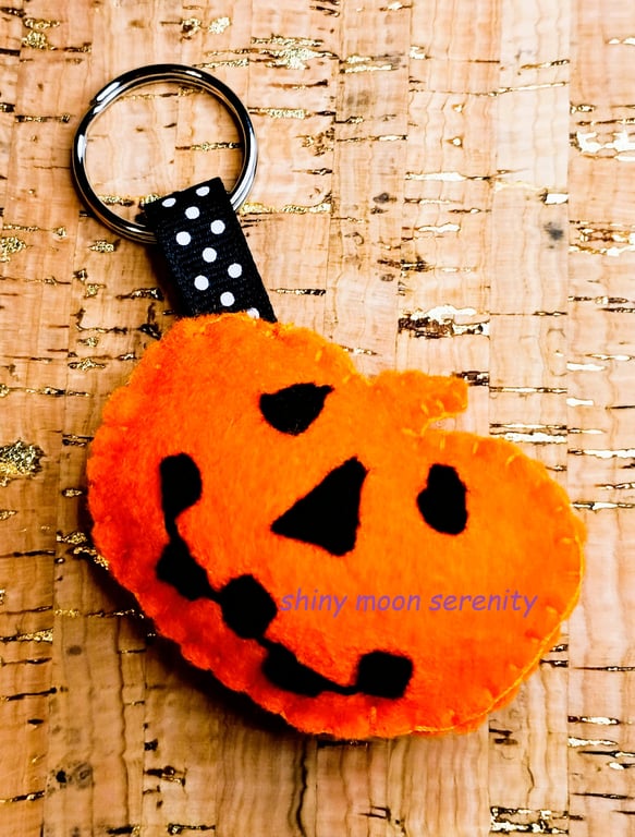 Pumpkin Felt Keyring-Bag Charm.