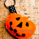Pumpkin Felt Keyring-Bag Charm.