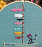 A funny embroidery wall hanging hoop, sailing themed selfie on a boat design fun - Image 5