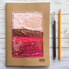 Embroidered up-cycled landscape sketchbook, drawing book or art book.  