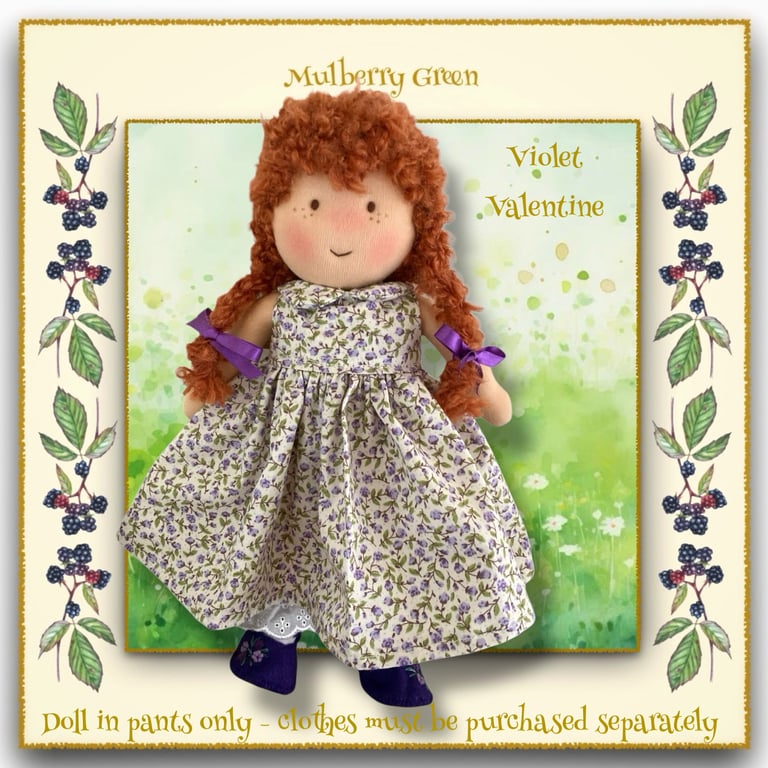 Doll - Violet Valentine - a handcrafted Mulberry Green doll