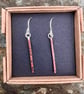 Copper Textured Square Bar Dangle Earrings - Image 5