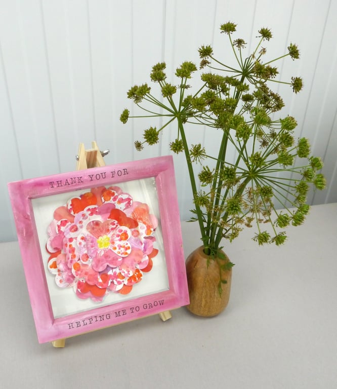 Teacher Frame, Thank You Frame, Framed Flowers, Thank You Gift