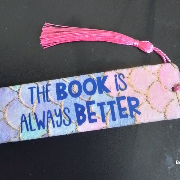 Wooden decoupage bookmark mermaid 
